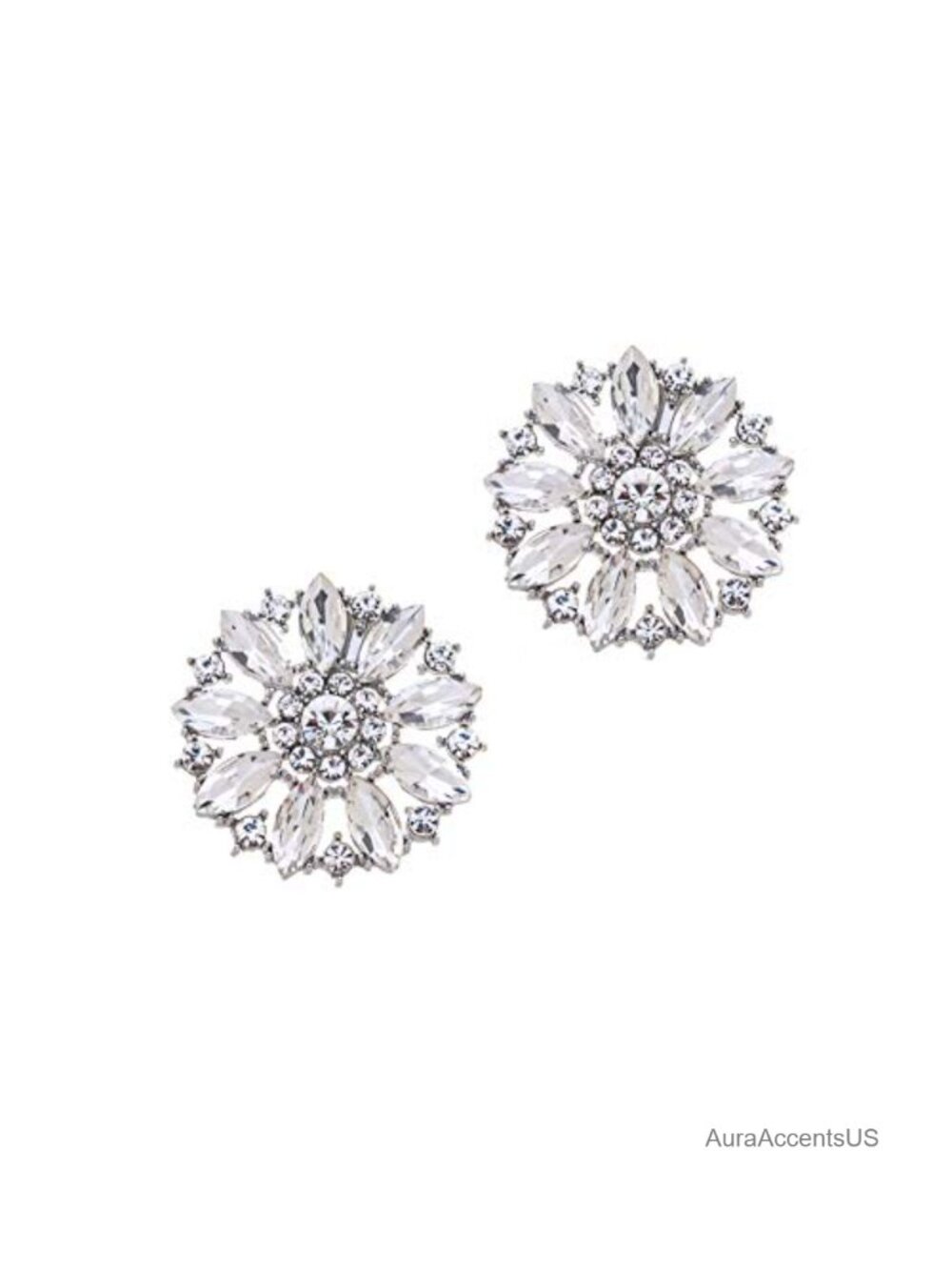 Rhinestone Flower Shoe Clips Wedding Party Crystal Decoration 2pcs